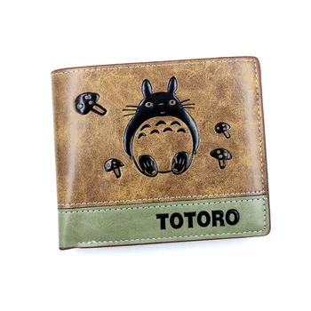 Anime Mano Kaimynas Totoro Tonari No Totoro Chaki PU Odos Trumpą Piniginės Mans Bifold Piniginės su Nuotrauka Lizdas Moneta Kišenėje