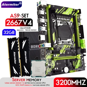 Atermiter X99 AS9 Plokštė Rinkinys su Xeon E5 2667 V4 CPU LGA2011-3 Procesorius DDR4 32 GB ( 2 X 16 GB ) 3200MHz REG ECC RAM Atmintis