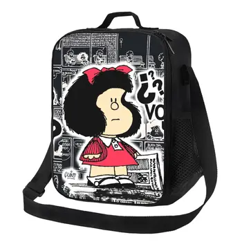 Derliaus Quino Komiksų Mafalda Izoliuoti Pietūs Maišą už Darbą, Mokyklos Animacinių filmų Mang Sandarus Šilumos Aušintuvas Bento Box Moterims, Vaikams