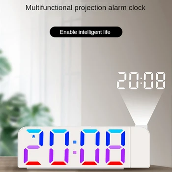 LED Skaitmeninis Laikrodis-Žadintuvas Projekcija Laikrodis Su Laiko, Temperatūros Ekranas Backlight Atidėti Laikrodis Namų Miegamasis