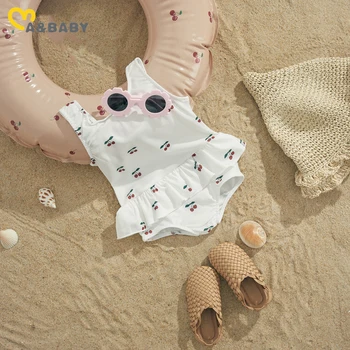 ma&baby 6M-3Y Bamblys Kūdikių Mergaičių maudymosi kostiumėlį Mielas Vyšnių Avokado Citrinos Spausdinti Kūdikių Mergaičių Maudymosi kostiumai Vasaros Paplūdimio Maudymosi Kostiumas