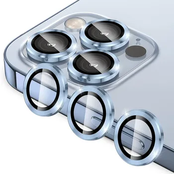 Metalo Žiedas Grūdintas Stiklas Fotoaparato Objektyvą Screen Protector, IPhone 13 11 14, Pro Max 12 Mini 14 Plius IPone 13Pro 14Pro Padengti
