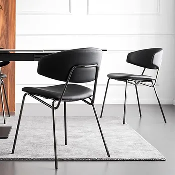 Modernus Nordic Valgomojo Kėdės Akcentas Lauko Sosto Oda, sulankstomas žaidimų kėdė biuro paplūdimio juoda mediniai Silla Baldai CQ