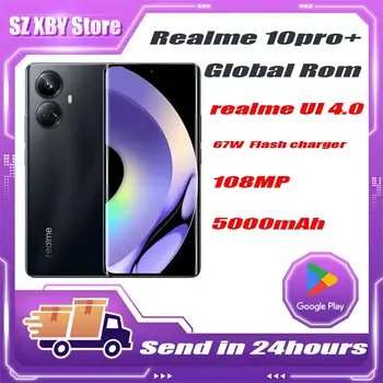 Pasaulio ROM Realme 10 Pro Plus + 5G Mobilųjį Telefoną MTK Dimensity1080 6.7 colių 108MP Kamera 5000mAh 67W Super Charge