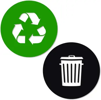 Perdirbti ir Šiukšlių Vinilo Lipdukas Modernus Logotipas, Simbolis, Organizuoti Šiukšliadėžės ar Šiukšlių konteineriuose ir Sienos Maža Žalia
