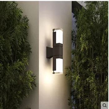 Sodo šviesos diodų (led lauko šviesos vandeniui sienos lempos šiuolaikinės minimalistinės kūrybos išorinės sienos lempa villa balkonas, lauko sienos lam
