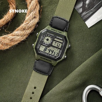 SYNOKE Reloj Militar Skaitmeninis Žiūrėti Vyrų Mados Kvarciniai Laikrodžiai Nauji Led Smartwatch Vandeniui Sporto Laikrodžiai Mens Laikrodis Berniukai