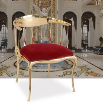 Vario Meno Kūrybos Aksomo Apdaila High-end Kambarį Kėdė Vienos Kėdės Prabangaus Žalvario Kojų Valgomojo Kėdės