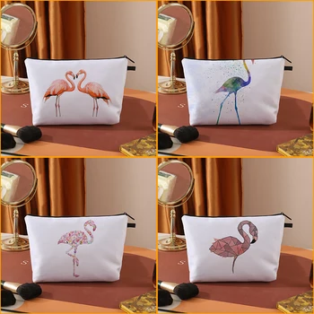 Vasaros Flamingo Spausdinti Makiažas Krepšiai Moterų Vandeniui Kosmetikos Krepšys Atsitiktinis Poliesteris Užsakymą Kelionės Krepšys Bolsos Para Mujeres