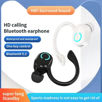 Verslo Bluetooth 5.2 Ausinės Belaidžio Ausies Kabliukas Vieno Ausines Sporto Veikia HiFi Stereo Triukšmą, Muzikos Laisvų Rankų Įranga