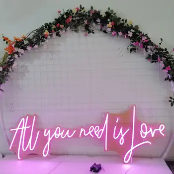 Viskas, ko Reikia-Tai Meilė, Neoninis Ženklas Individualų Namų Sienų Dekoras DIY LED Šviesos Raštą Pasirašyti Verslo Logotipas Užsakymą Led Neon Pavadinimas Ženklai