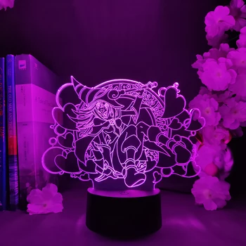 Yu Gi Oh Juodasis Magas LED Anime Lempos Cute Girl ' s Miegamasis Apdailos Naktį Šviesos Darbalaukio Veiksmų Skaičius, Renkant Žaislą Dovanų