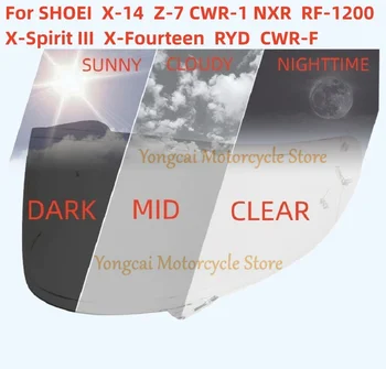 Šalmas Photochromic Lęšio antveidis už SHOEI X14 Z7 CWR1 RF1200 Xspirit 3 NXR Automatinė spalva keičiasi šalmas objektyvas Anti-glare UV