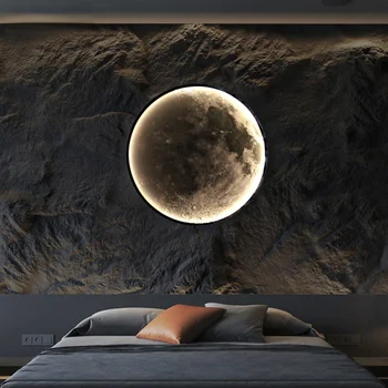 Šiaurės LED Sienos Lempos Mėnulį Patalpų Apšvietimas Šiuolaikinės Miegamasis Gyvenimo Salėje Kambaryje Namų Sofos, Foninio Apšvietimo, Apdailos, Lempos